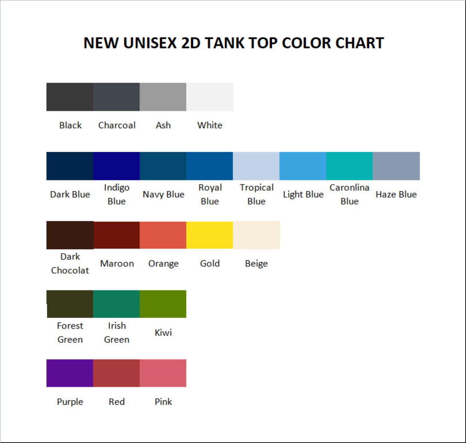 tank top color chart - Dungeons & Dragons UK Store